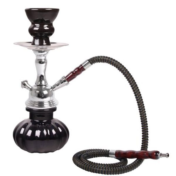 Narghilè Shisha Aladin - Nero - Un Tubo - Altezza 25 cm
