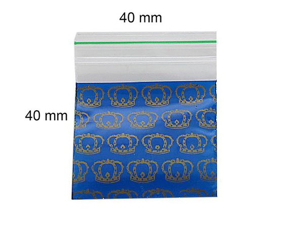 Zip Bags - Bustine con Zip - Fantasia Crow - x 100 - Dimensioni 40x40 mm