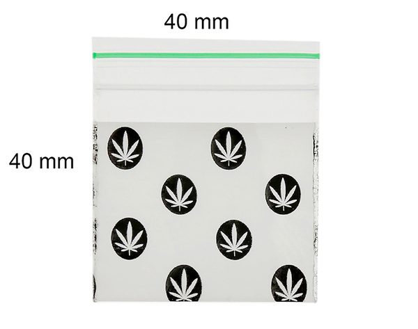 Zip Bags - Bustine con Zip - Fantasia White Leaf - x 100 - Dimensioni 40x40 mm