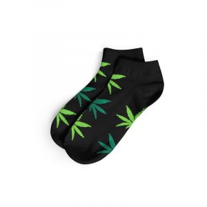 I Love Socks &ndash; Calzini Corti Foglia &ndash; Taglia 40-45 &ndash; Nero e Doppio Verde