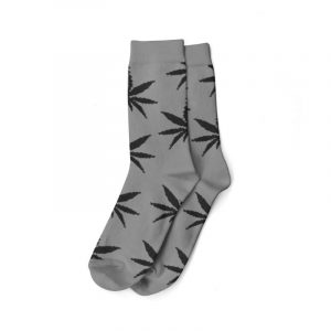 I Love Socks &ndash; Calzini Lunghi Foglia &ndash; Taglia 40-45 &ndash; Grigio e Nero