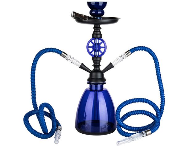 Narghilè - Shisa Timone - Altezza 35 cm - Doppio Tubo - Colore Blu