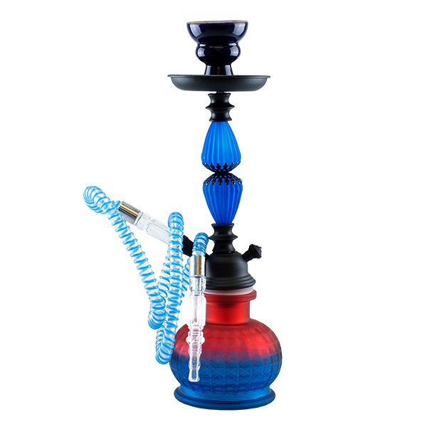 Narghilè Arcobaleno Blu e Rosso - Un Tubo - Altezza 35cm