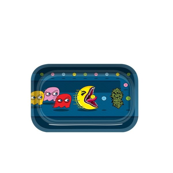 Rolling Tray in Metallo Medio – Fantasia Packman – Dimensioni 29 x 19 cm