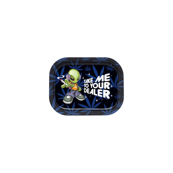 Rolling Tray in Metallo Piccolo – Fantasia Alien – Dimensioni 18 x 14 cm
