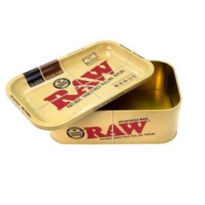 RAW Munchies Tin Metal Storage Box and Rolling Tray