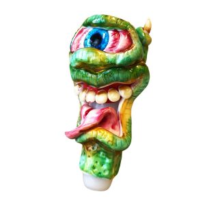 Bubbler Lizard Face Pipe -Pipa con Frizione in Vetro- Bubbler 15 cm