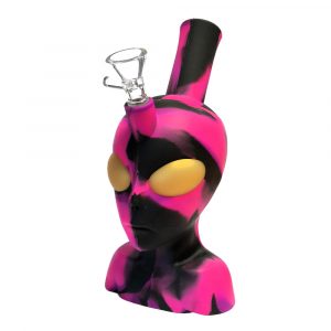 Silicon Percolator Bong- Alien Head Pink -20 cm