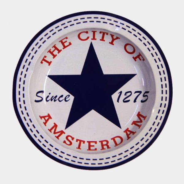 Metal Ashtray - Blue Star City of Amsterdam