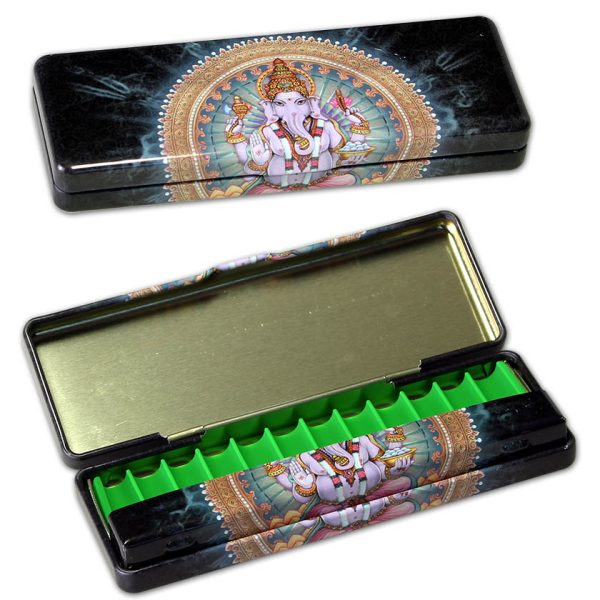 Black Leaf - Metal Tin Can with Filter Case and Paper - Ganesh