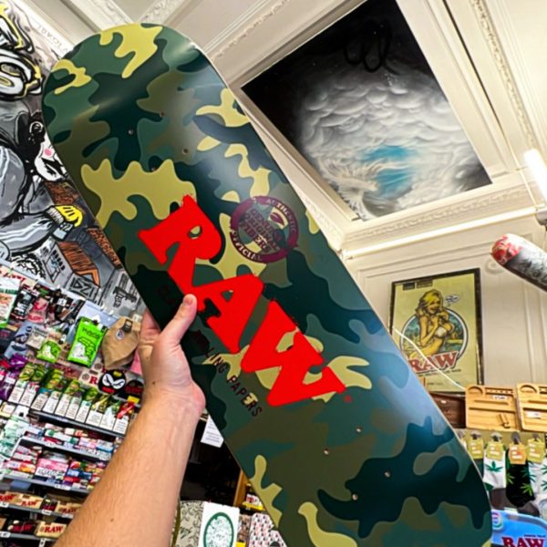 Raw Skate Board - Camo Black