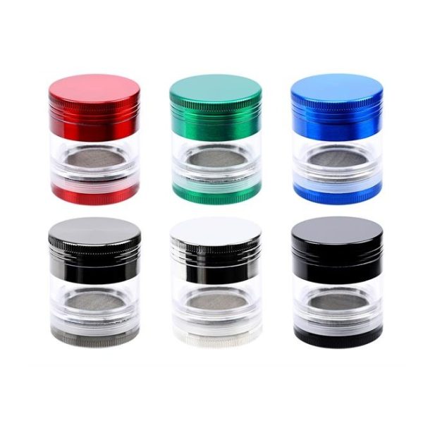 Grinder - 4 Parti - in Metallo - Con Scompartimento Visivo