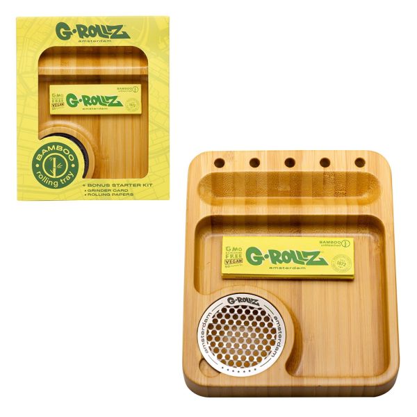 G-Rollz Amsterdam - Bamboo Tray Grinder 15 x 12,4 cm