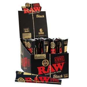 Raw Black Prerolled Cone - Coni Pre-Rollati con Filtro - Size 1 e &frac14;