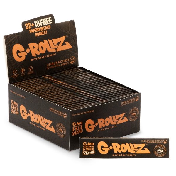 G-Rollz Amsterdam - Unbleached Extra Thin - King Size Slim