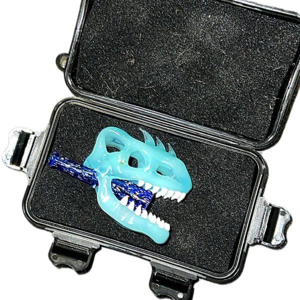 GlassMate - Trombetta - Fantasia Dinosauro T-Rex - Mod Turchese