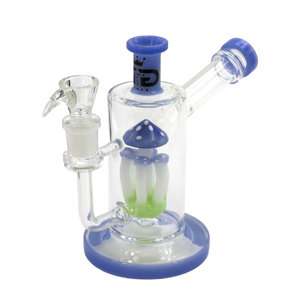 Grace Glass Bong - Blue Mushroom Percolator Bubbler