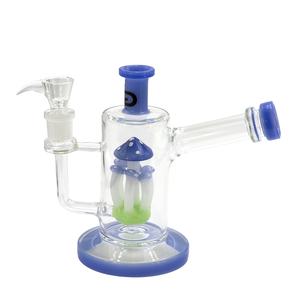 Grace Glass Bong - Blue Mushroom Percolator Bubbler - immagine 2