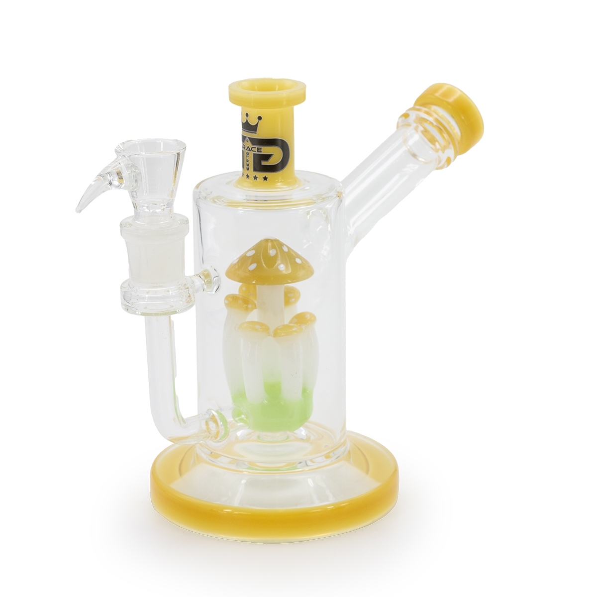 Grace Glass Bong - Mushroom Percolator Bubbler Giallo - immagine 2