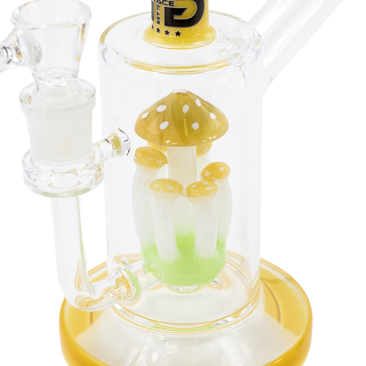 Grace Glass Bong - Mushroom Percolator Bubbler Giallo - immagine 3