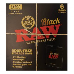 Raw Black - Smell Proof Zip Bag - Large