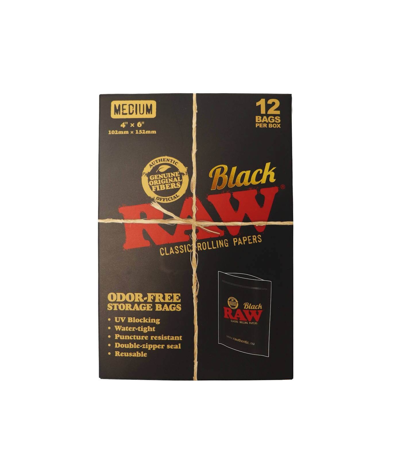 Raw Black - Smell Proof Zip Bag - Medium