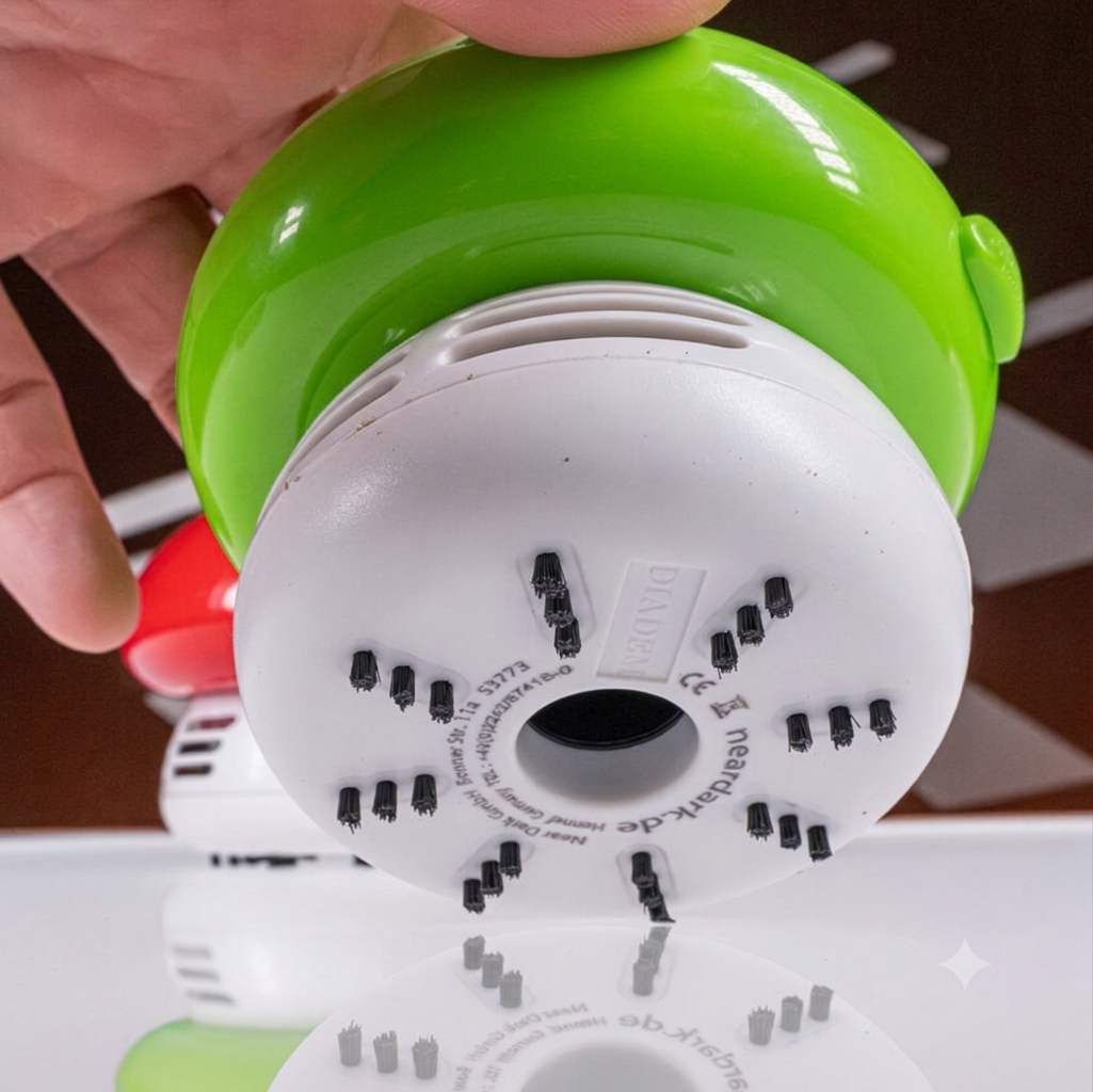 Black Leaf® Powered - CROOVY Mini Aspirabriciole da Tavolo "Mushroom" – Green - immagine 3