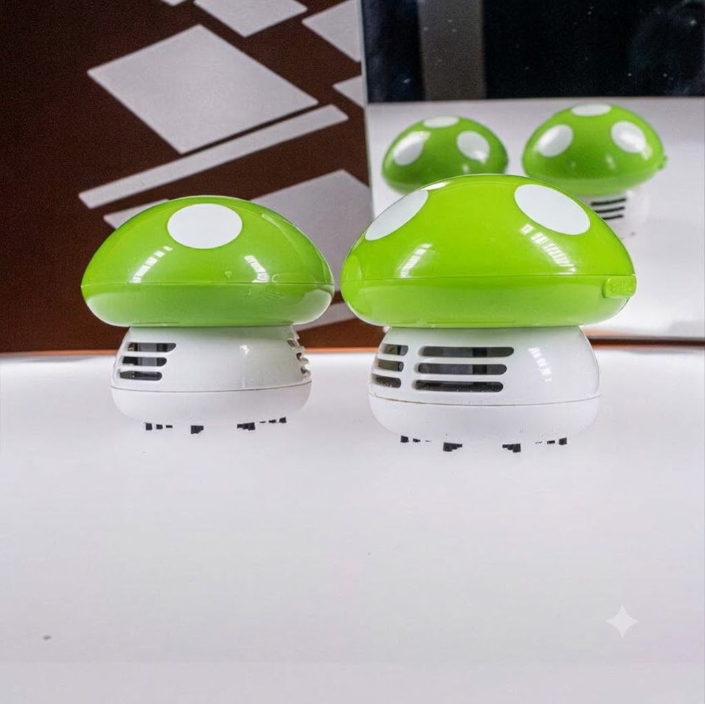 Black Leaf® Powered - CROOVY Mini Aspirabriciole da Tavolo "Mushroom" – Green - immagine 4