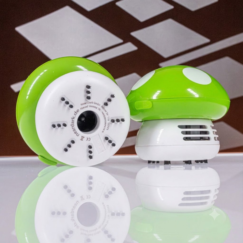 Black Leaf® Powered - CROOVY Mini Aspirabriciole da Tavolo "Mushroom" – Green - immagine 5
