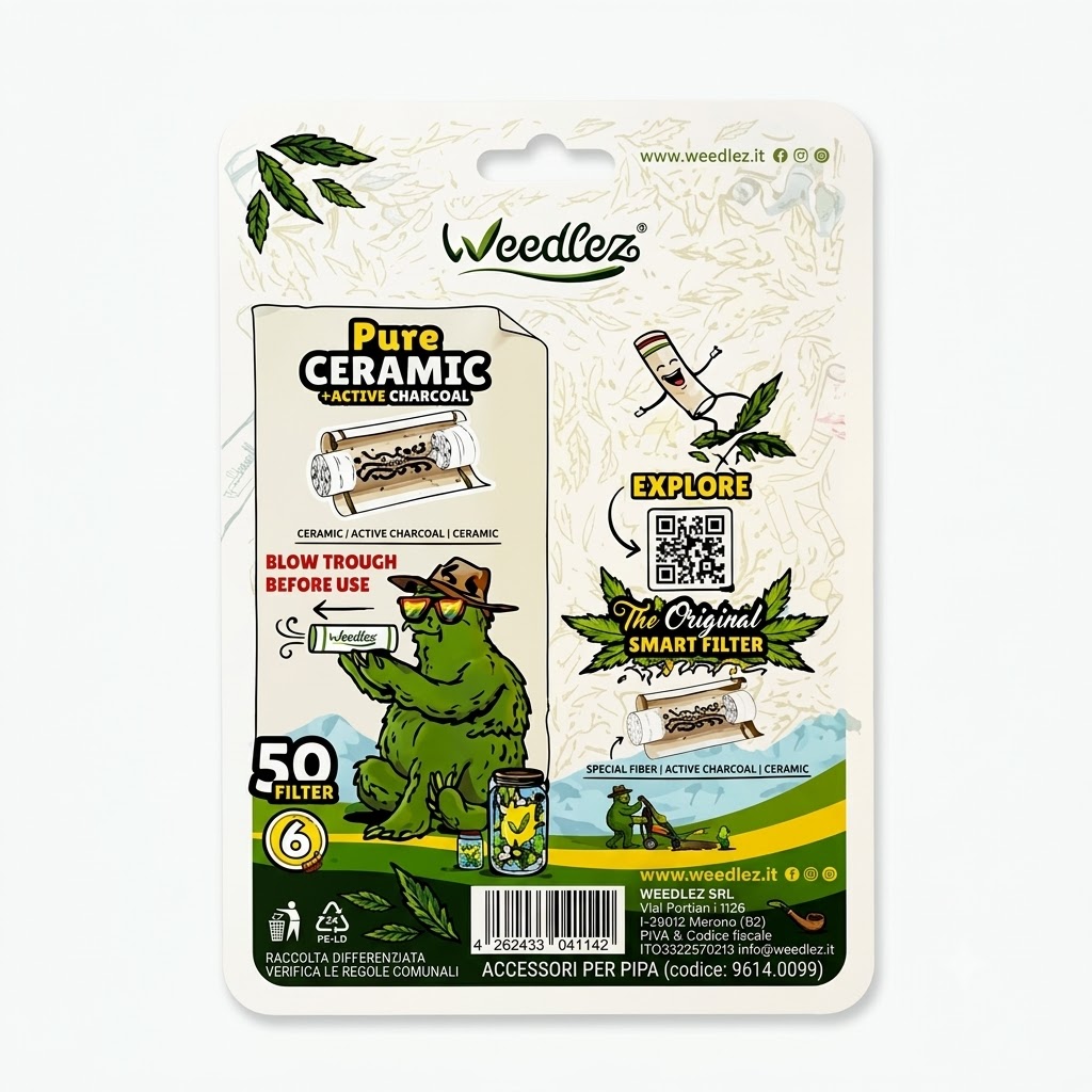 Weedlez - Filtri Pure Ceramic WHITE - Carbone Attivo 6mm - immagine 2